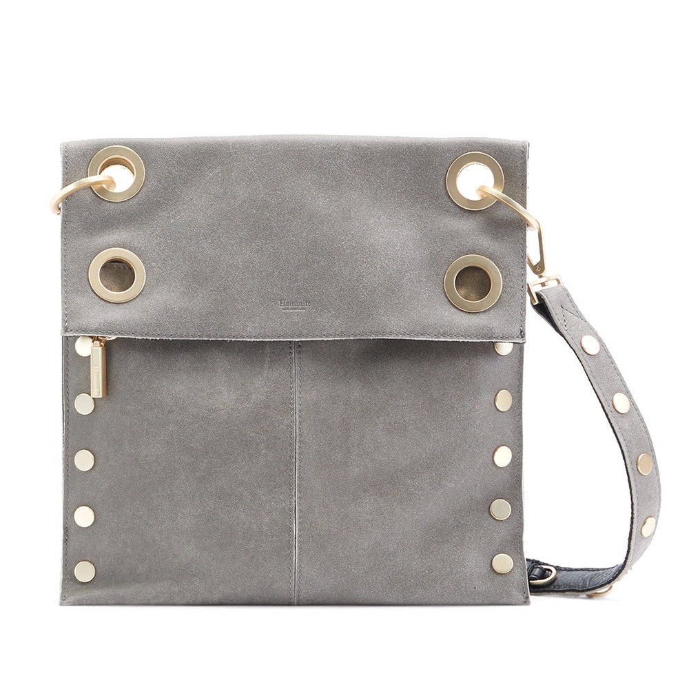Hammitt Gray Crossbody Bag with Gold Accents
